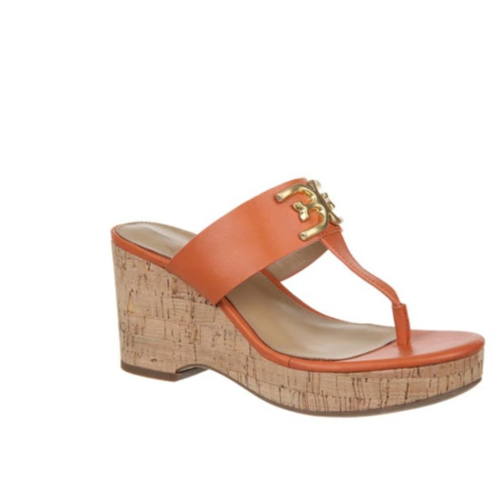 SAM EDELMAN Yardlie Wedge Sandal In Sunset Orange - Picture 4 of 13